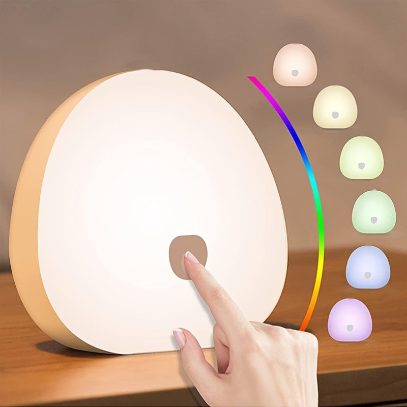 LED RGB Sleep Sound and Light - Soothing White Noise Generator with Natural Sounds, Color Change, Touch Control, Sleep Timer, USB Rechargeable for Relaxation