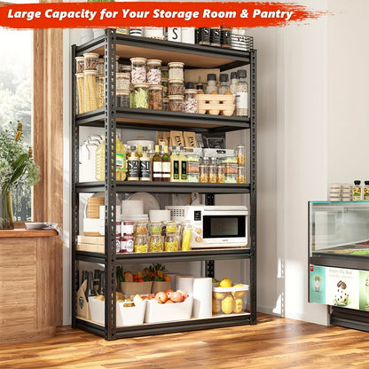 72" Heavy Duty Garage Shelving - 5-Tier Metal Storage Unit, 2000LBS Capacity, Adjustable Shelves for Craft, Warehouse, Pantry, Basement ( 72'' x 35.5'' x 11.8'' )