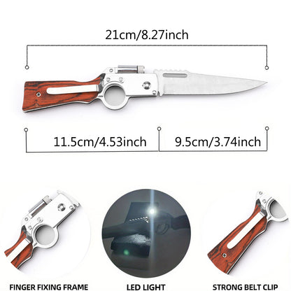 Tactical Flipper Knife - Ambidextrous Stainless Steel Pocket Knife with Quick Deployment - Lightweight, Straight Back Blade, Flat Edge, Foldable with Pocket Clip for Outdoor Survival