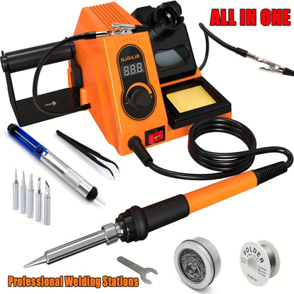 600W Digital Soldering Station Kit by ILibILib – Includes Solder Iron and Hot Air Gun Rework Tool