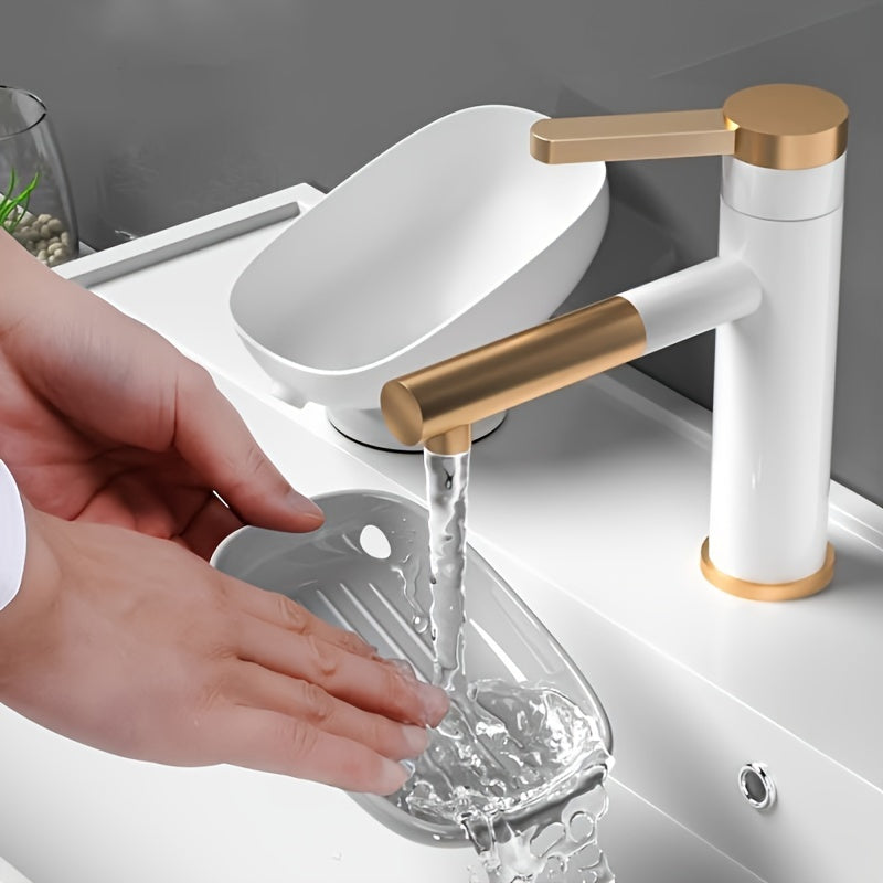 Wall-Mounted Soap Dish with Adjustable Angle - Punch-Free, Suction Cup Installation, Oval Plastic Holder with Drainage for Bathroom