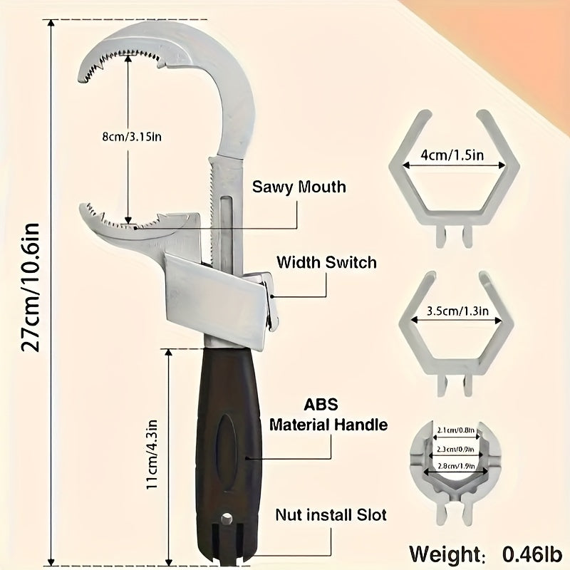 Adjustable Double Headed Wrenches Set - Versatile Tools for Narrow Spaces, Bathrooms, Disassembly, Assembly, and Pipe Maintenance