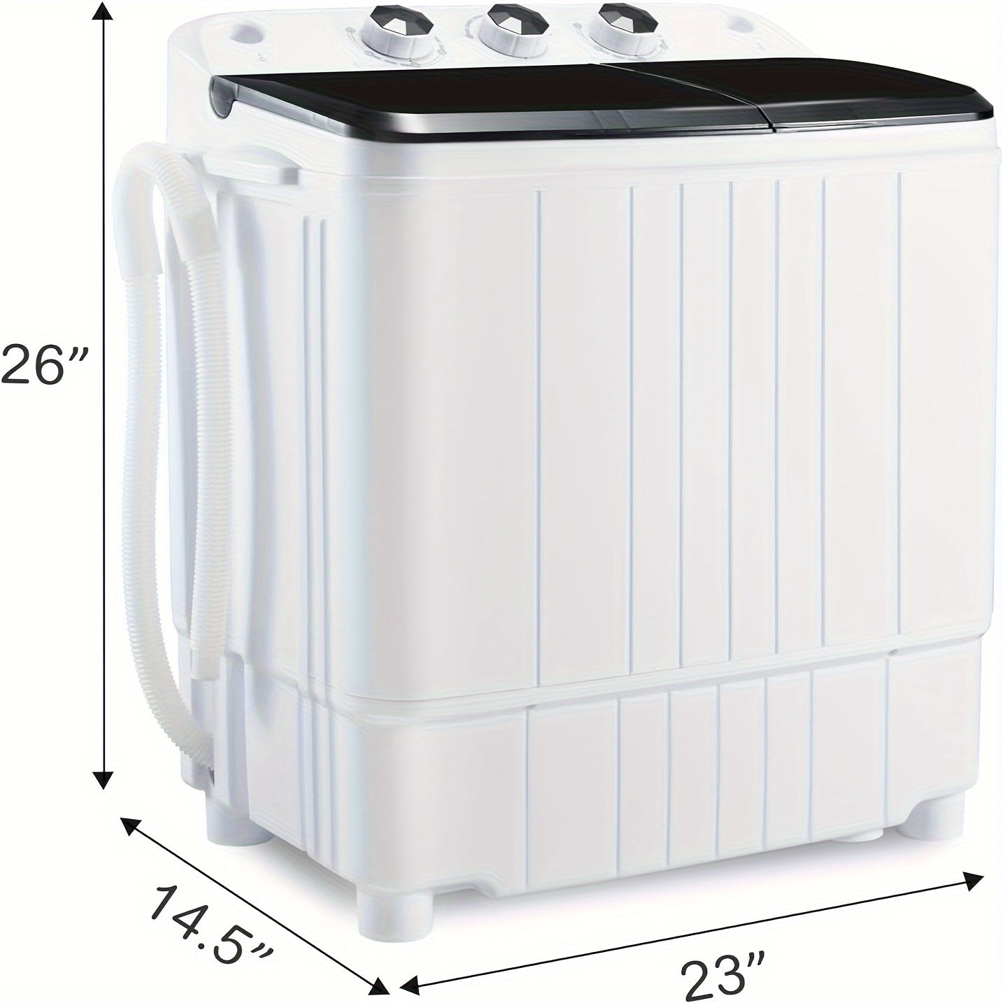 Homguava 17.6Lb Portable Twin Tub Washing Machine – With Gravity Drain Pump – Ideal for Apartments, Dorms, RVs