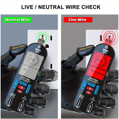 A1X Fully Automatic Anti-Burn Digital Multimeter – Rechargeable Electrical Voltmeter & Ohm Meter Tester, Non-Contact Measurement for DC/AC Voltage, Current, Resistance, Continuity and Temperature