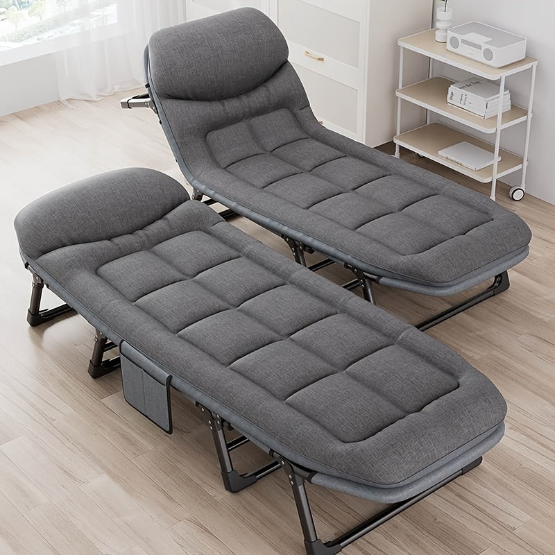 Portable Single Folding Bed with Integrated Mattress – Ideal for Office Naps & Outdoor Lounging – Durable Aluminum Alloy