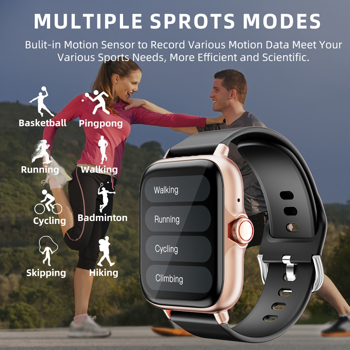 Waterproof Smart Watch – 1.83'' Full Touch Screen, Call and Message Alerts, Sleep Monitoring, Sports Pedometer – Compatible with iPhone/Android, Fitness Watch for Men/Women – Ideal Gift for Friends and Birthdays