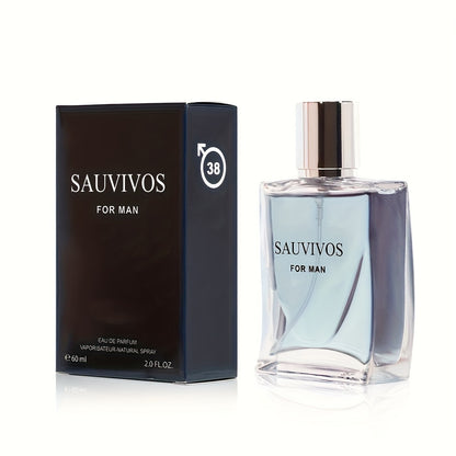 60ml Seductive Eau De Parfum for Men - Long-Lasting Lemon, Prickly Ash & Cedar Wood Fragrance, Perfect for Dating, Daily Use, and Christmas Gift