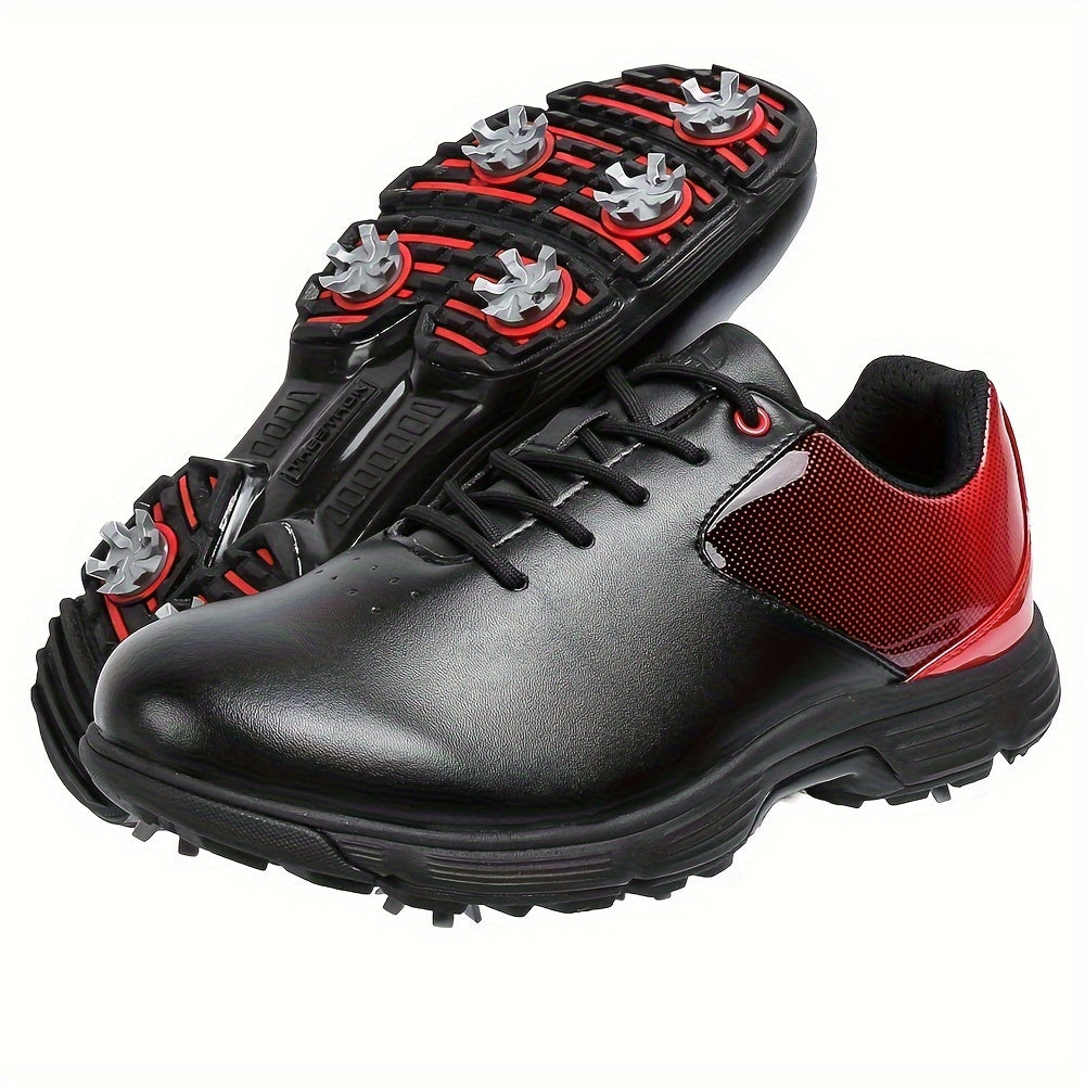 Professional Men's Golf Shoes with Spikes - Athletic Training Footwear for Sporty and Casual Wear