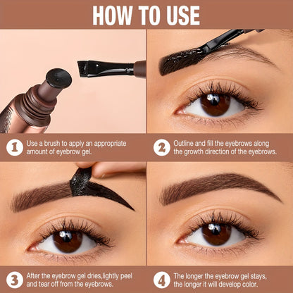 Long-Lasting Tattoo Brow Gel – Peel-Off Semi-Permanent Eyebrow Makeup for Even Dyeing Up to 5 Days