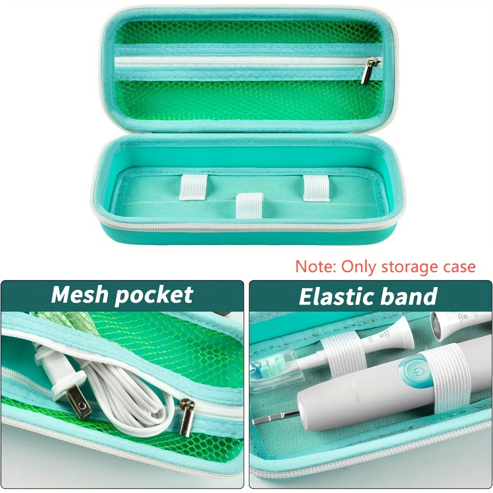 Electric Toothbrush Travel Case with Mesh Pocket - Compatible with Oral-B Pro and Philips Series, Durable EVA Material, Black (Bag Only)