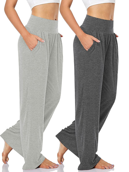 2PCS Wide Leg Loose Fit Casual Pants - Women's Activewear - Versatile Sports Jogger Pants with Pocket for Comfortable Workout and Daily Wear