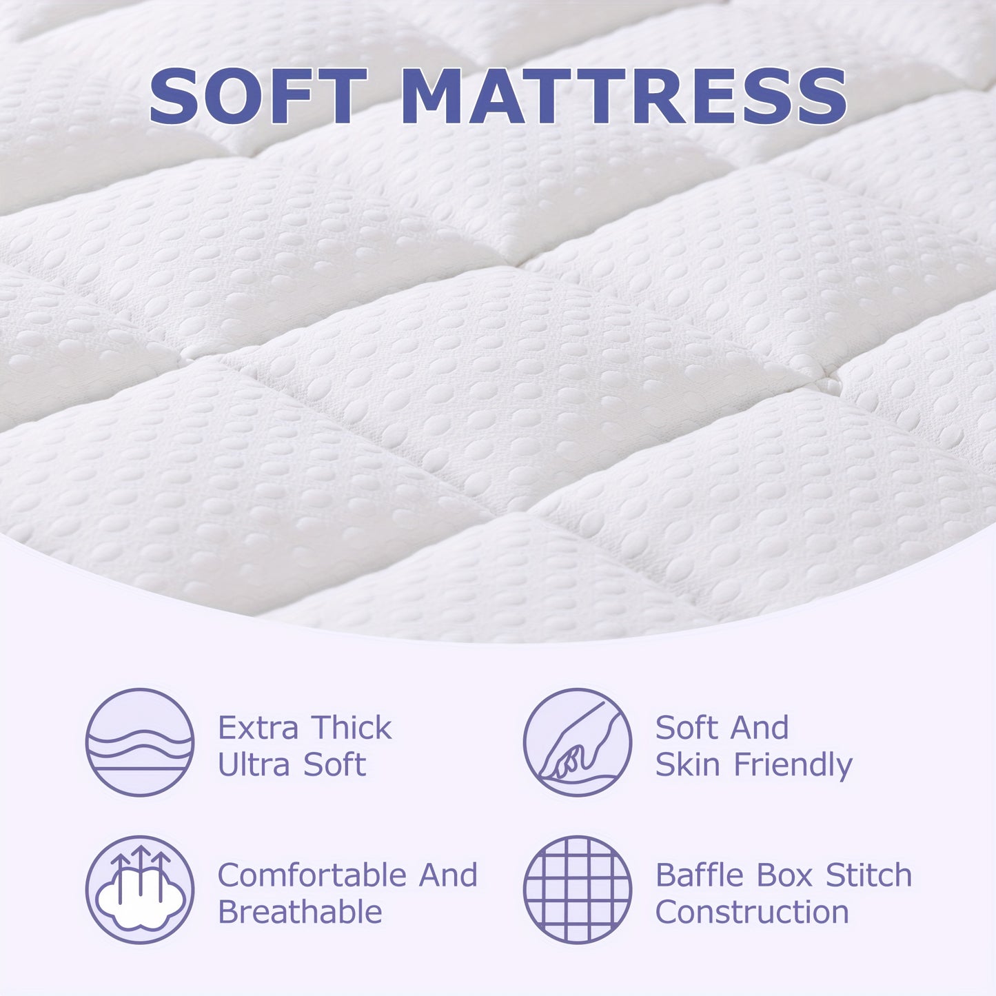 Guessky Queen Size Pillow Topper + Gel Memory Foam Mattress – 1 Inch Cooling Pillow Top and 2 Inch Gel Memory Foam, 3 Inch Dual Layer Topper for Pressure Relief and Soft Comfort