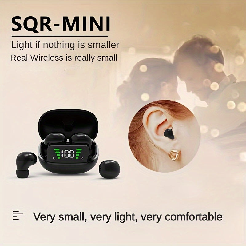 In-Ear Wireless Headset – Mini Ultra Small Sleep Design, Invisible Noise Reduction with High Sound Quality, Voice Touch Operation for Work and Class