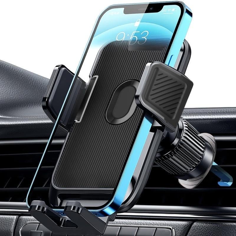 360° Rotation Car Air Vent Phone Holder, Stable Mount for 4-7" Smartphones, Compatible with Android/iOS, Black