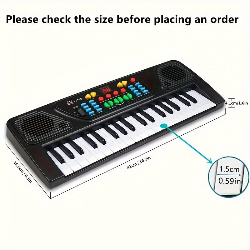 37 Key Electronic Piano Keyboard with Microphone - Portable Musical Instrument for Kids and Adults - Perfect Christmas or Birthday Gift