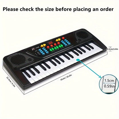 37 Key Electronic Piano Keyboard with Microphone - Portable Musical Instrument for Kids and Adults - Perfect Christmas or Birthday Gift