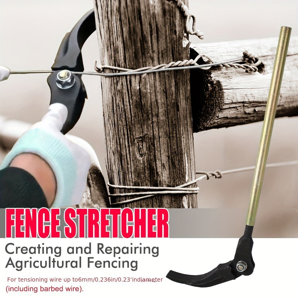 Heavy-Duty Metal Fence Tensioner - Barbed Wire Stretcher Tool for Secure and Easy Installation - Essential Garden and Lawn Care Accessory