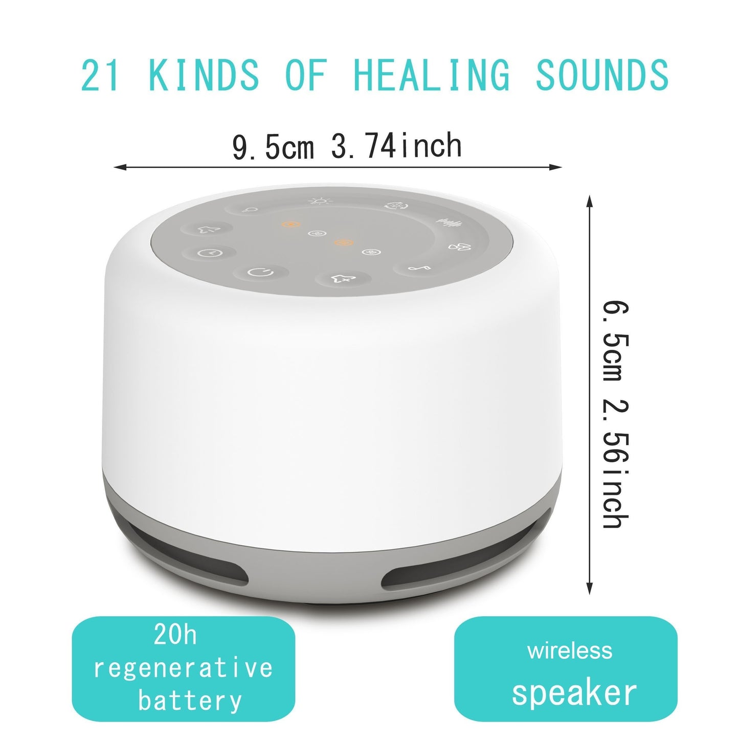 White Sound Machine with 7 Colors Night Lights – 24 Soothing Sounds, Timer, Portable for Home, Travel, and Office