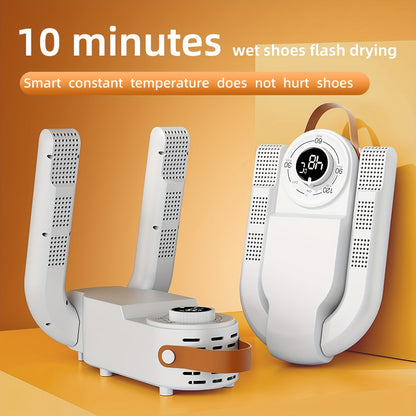 Foldable UV Shoe Dryer with Ozone Sterilization - Quick Heat Drying and Smart Temperature Control - Portable Deodorizer with Automatic Timer for Home Use