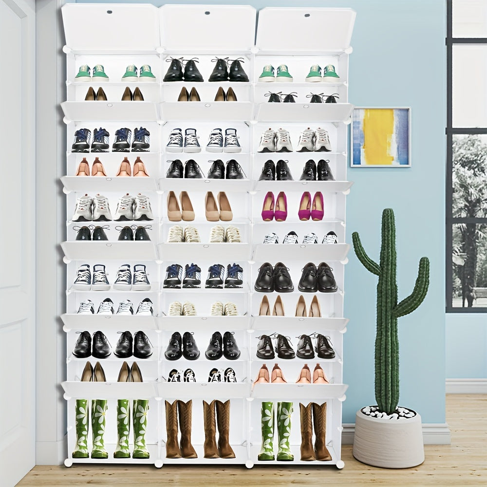 12-Tier Portable Shoe Rack Organizer – 72 Pair Capacity, Expandable 36 Grid Tower Shelf for Heels