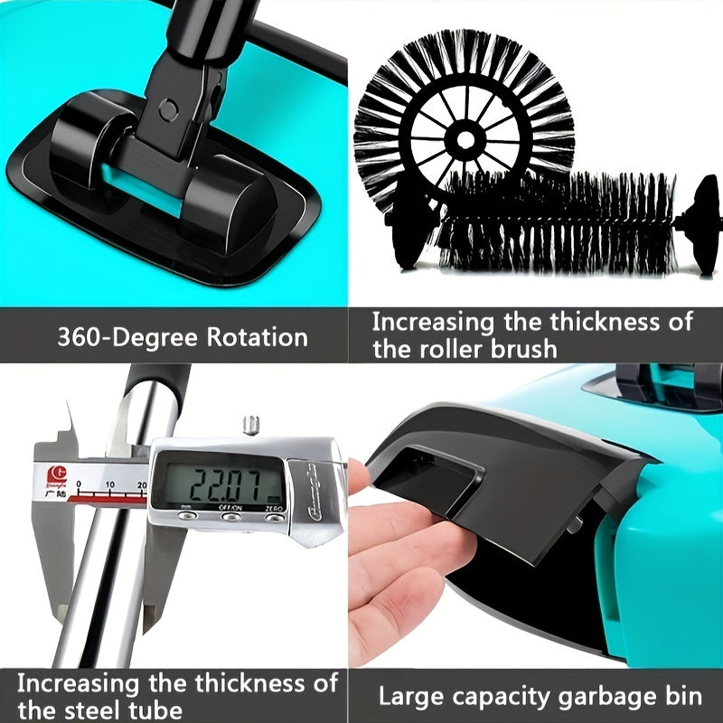 3-in-1 Multifunctional Hand Push Sweeper Set – Vacuum Cleaner, Sweeping, and Mopping Machine for Garbage, Pet Hair, and Dust – Dry and Wet Use, Compatible with Hardwood and Ceramic Tiles