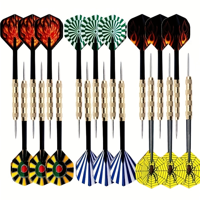 18pcs Pro Dart Set – Copper Metal and Steel Safety Tips, PVC Flights, Professional Dart Accessories for Dartboards