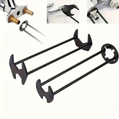 Multifunctional Metal Wrench for Bathroom Faucet and Sink Installation - Universal Repair Socket Tool with Quadruple Claw Design - Easy Twist Plumber's Wrench for Valve Removal and Tightening