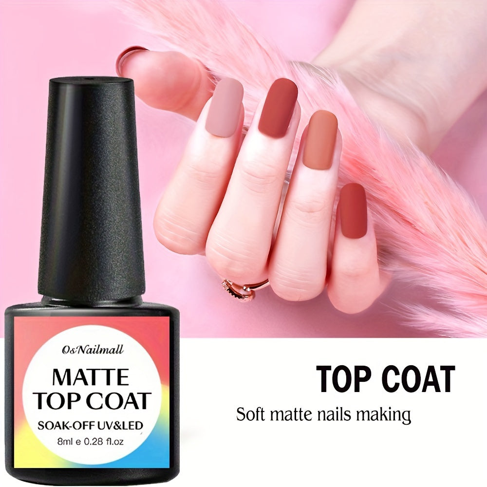 2pcs/3pcs Glossy and Matte Top Coat and Base Coat – Long-Lasting Shiny Gel Polish for Home and Salon Use