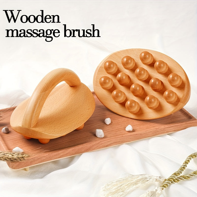 Wood Massage Tools (1 or 2 Pieces) - 14 Smooth Beads for Body Shaping and Meridians Unblocking - Perfect for Post-Exercise Fatigue Relief