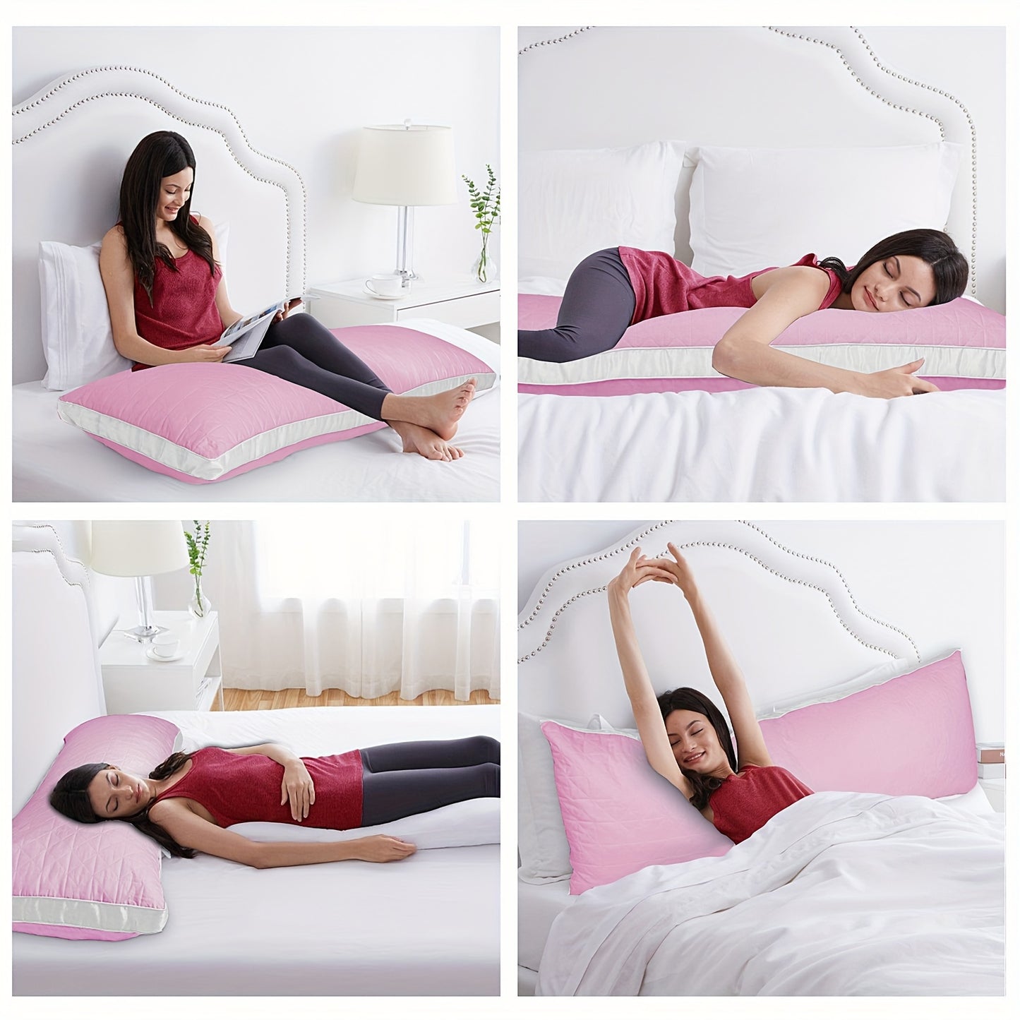 Memory Foam Body Pillow - Full Body Pillow for Adults, Firm Support for Side, Back & Stomach Sleepers, Ideal for Pregnancy