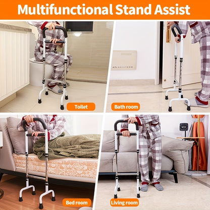 Elderly Bedside Wake-Up Helper – No-Drill Bed Rail Handle with Storage Bag for Bathroom and Getting Up Assistance