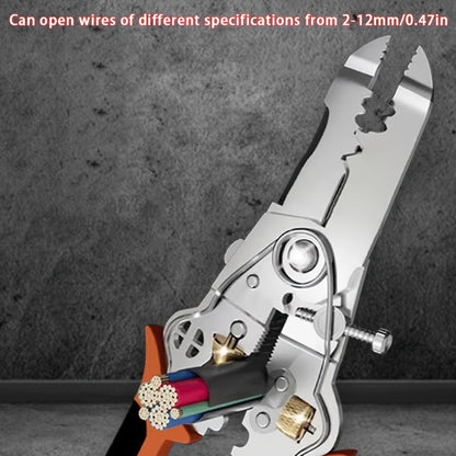 Professional Electrician's Multi-Purpose Wire Stripper - Durable High Carbon Steel, Cable and Wire Cutting Tool for Electrical Work