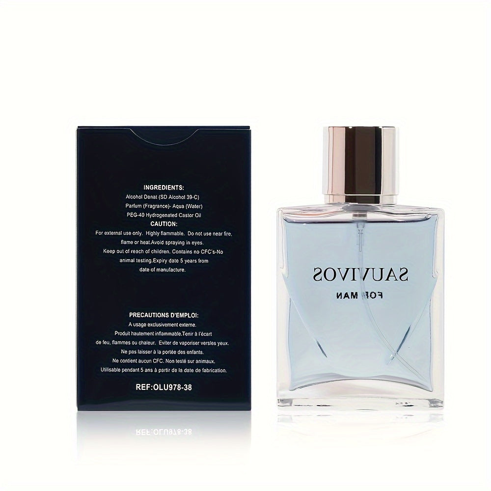 60ml Seductive Eau De Parfum for Men - Long-Lasting Lemon, Prickly Ash & Cedar Wood Fragrance, Perfect for Dating, Daily Use, and Christmas Gift