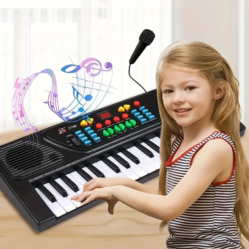 37 Key Electronic Piano Keyboard with Microphone - Portable Musical Instrument for Kids and Adults - Perfect Christmas or Birthday Gift