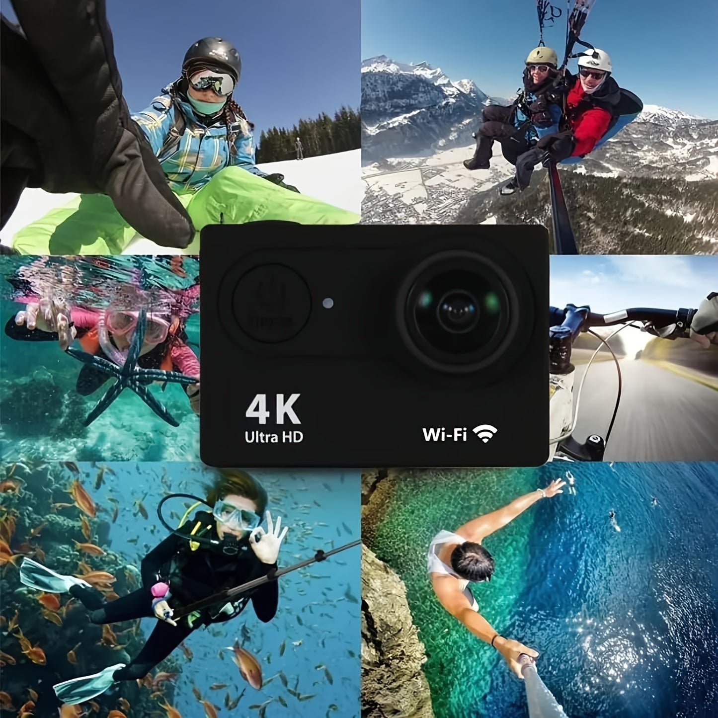 4K 1080P WiFi Sports Action Camera – High Clarity HD Camcorder for Cycling and Diving – Includes 32GB Card