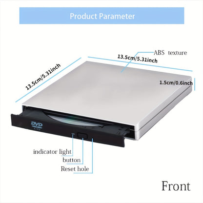 External CD DVD Drive for Laptop – Portable Slim USB 2.0 CD/DVD Burner Player, Compatible with Windows, Linux, and Mac OS