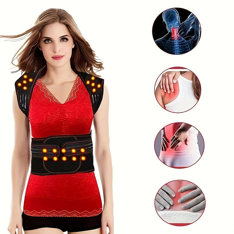 Shoulder Protector Vest – Adjustable Back Shawl with Magnetic Support, Hot Compress for Waist and Spine, Orthotic Strap for Men and Women