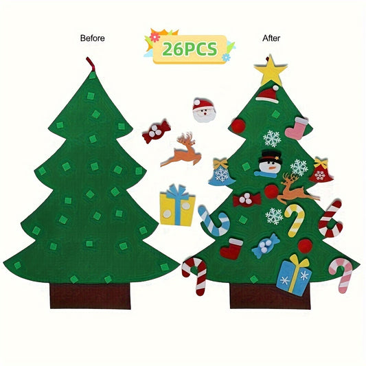 Build Your Own Christmas Tree Felt Toy - Fun & Educational for Infants and Toddlers to Improve Hand Flexibility - Great for Christmas, Halloween and Thanksgiving Gifts