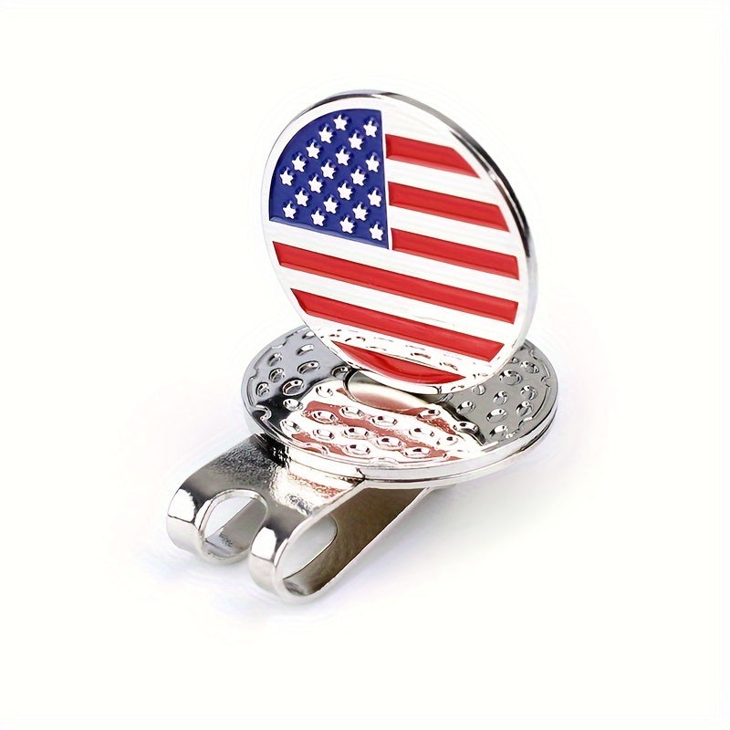 KOFULL National Flag Hat Clips 4-Pack - Strong Magnetic Golf Ball Markers with Stylish Clips for Personalized Golfing, Convenient and Reliable Accessories