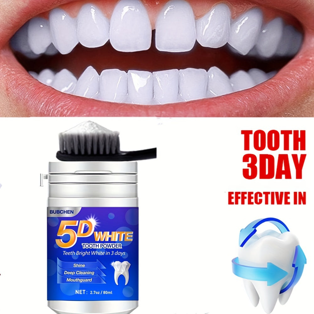 5D White Tooth Powder – Deep Cleaning for Fresh Breath, Ideal for Oral Health and Hygiene, Perfect Gift for Women and Men