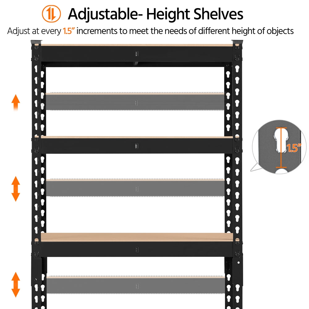 Costoffs 5-Tier Boltless Utility Shelves – 60in Multi-Tier Storage Rack for Warehouse, Store, and Home Organization