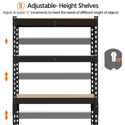 Costoffs 5-Tier Boltless Utility Shelves – 60in Multi-Tier Storage Rack for Warehouse, Store, and Home Organization