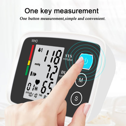 Automatic Upper Arm Blood Pressure Monitor - Large LED Display, Arrhythmia Indicator, Adjustable Cuff (8.7"-15.7"), Memory Function, Battery Operated (4xAAA Not Included) - CK-A155