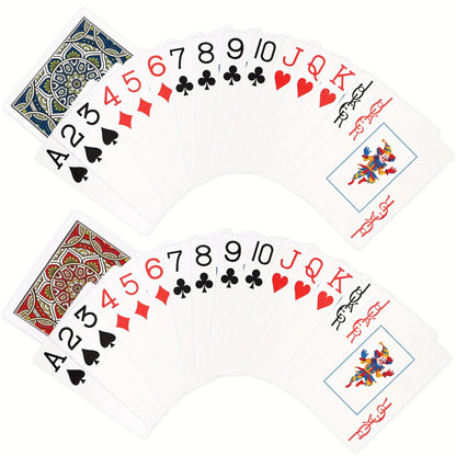 2 Pack Waterproof Plastic Playing Cards - Jumbo Print, Professional Poker Size for Adults and Seniors - Ideal for Christmas, Halloween, Thanksgiving