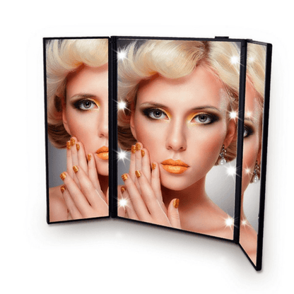 Compact Portable LED Makeup Mirror with Vanity Lights – Ideal for On-the-Go Beauty Sessions