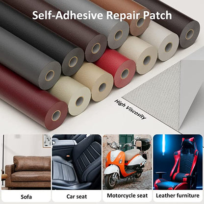 Versatile Self-Adhesive Leather-Look Repair Kit (4x61in) - Easy, Durable Fix for Furniture, Car Seats, and Apparel