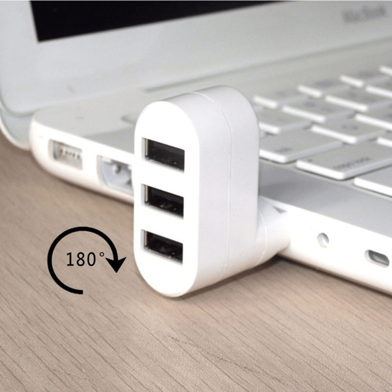 High-Quality USB Hub for Laptop and PC - Mini Rotating Splitter Adapter with 3 Ports