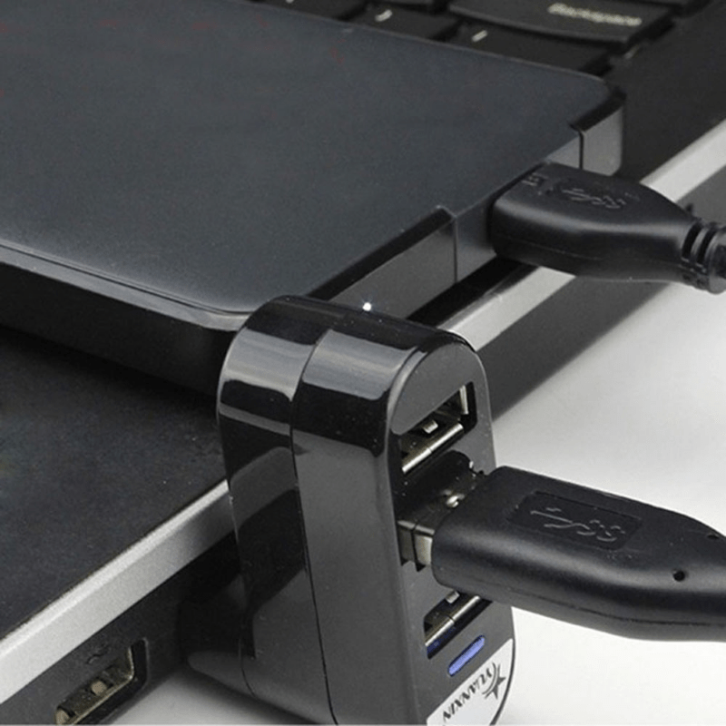 High-Quality USB Hub for Laptop and PC - Mini Rotating Splitter Adapter with 3 Ports