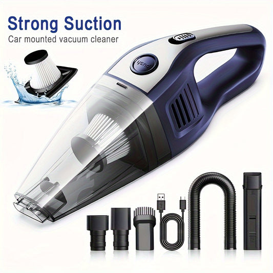 Portable Wireless Handheld Vacuum Cleaner – Powerful Suction USB Charging Mini Cleaner with Accessories, Ideal for Car, Home, Office, and Slit Tools