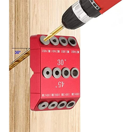 Angled Drill Guide Jig Kit for Cable Railing - 30°, 45°, 90° Degree Angles and Straight Holes - Durable Metal for Deck Stair Handrails and Wood Posts